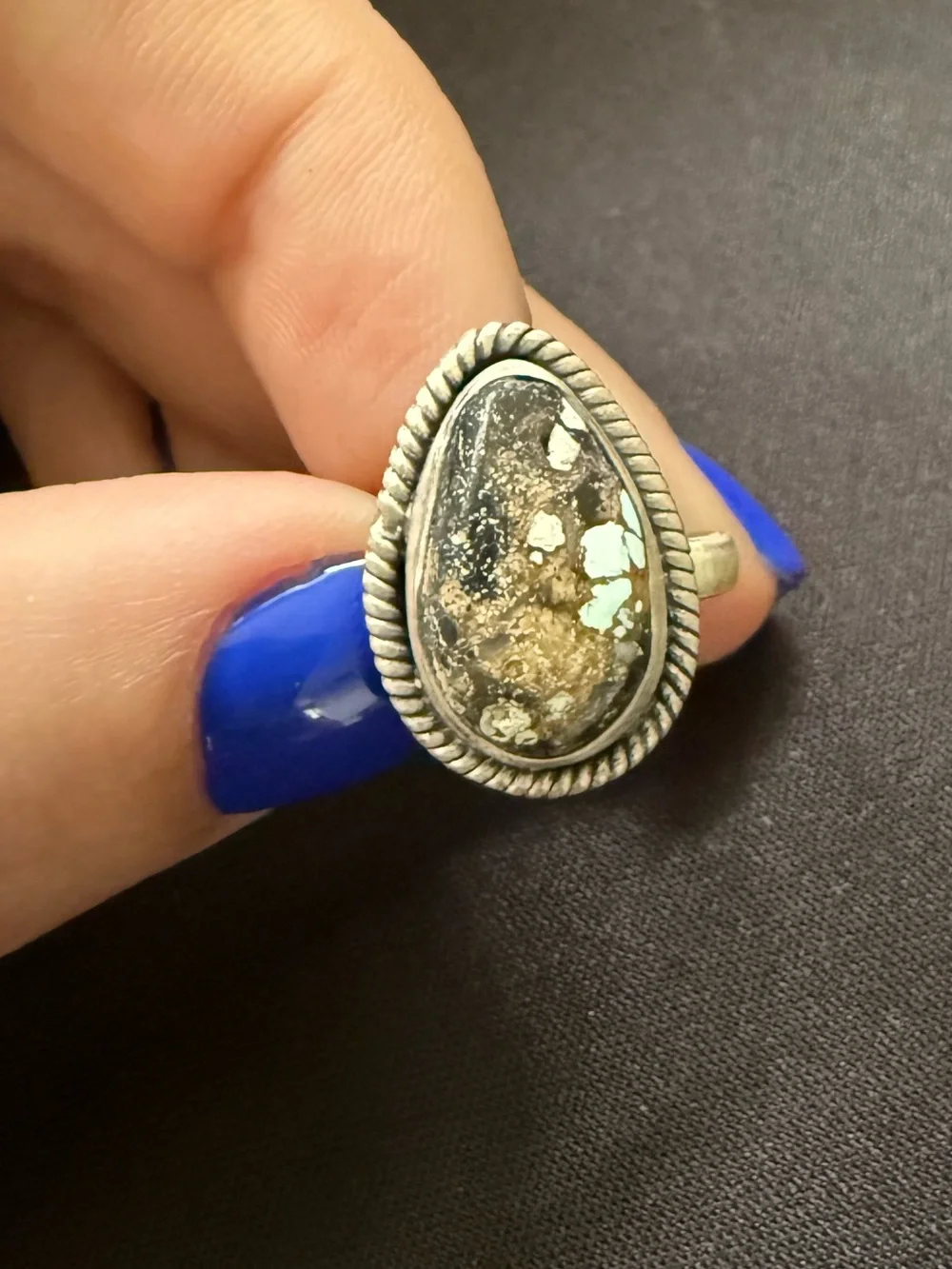 Dry creek turquoise adjustable ring - Picture 2 of 4